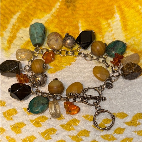 Retired Silpada Multicolor Beaded Cha-Cha Sterling Silver Toggle Bracelet - Picture 1 of 6